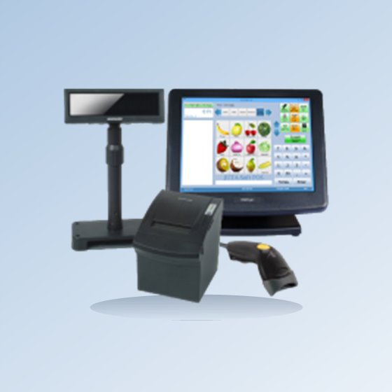 JUTA-Soft Online POS kasszarendszer: érintőképernyős terminál, vevőkijelző, blokknyomtató és vonalkódolvasó